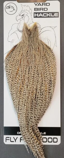 Flash Sale Hackle 103 - Yard Bird Cape - Grizzly Variant (sizes 8-22)