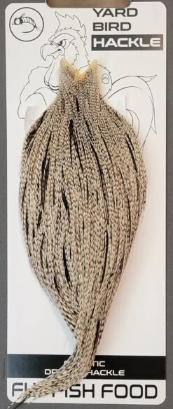 Flash Sale Hackle 114 - Yard Bird Cape - Grizzly Variant (sizes 8-22)