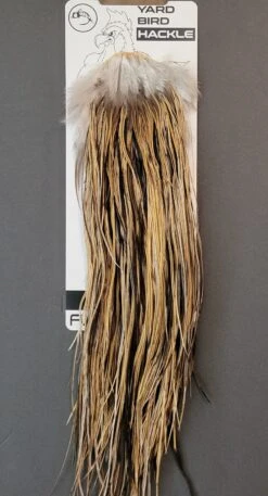 Flash Sale Hackle 19 - Yard Bird Saddle - Speckled Dun Badger (size 16-18)