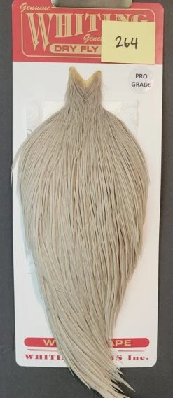 Flash Sale Hackle 264 - Whiting Cape Pro - White Dyed Light Dun (sizes 8-22)