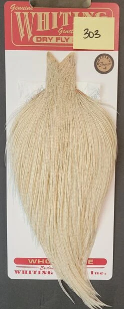 Flash Sale Hackle 303 - Whiting Cape Bronze - White (sizes 8-22)