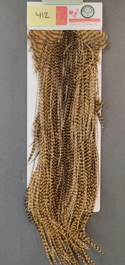 Flash Sale Hackle 412 - Whiting Saddle Silver - Grizzly Dyed March Brown (size 16-18)