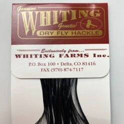 Whiting 100 Pack Dry Fly Hackle - Black - 14
