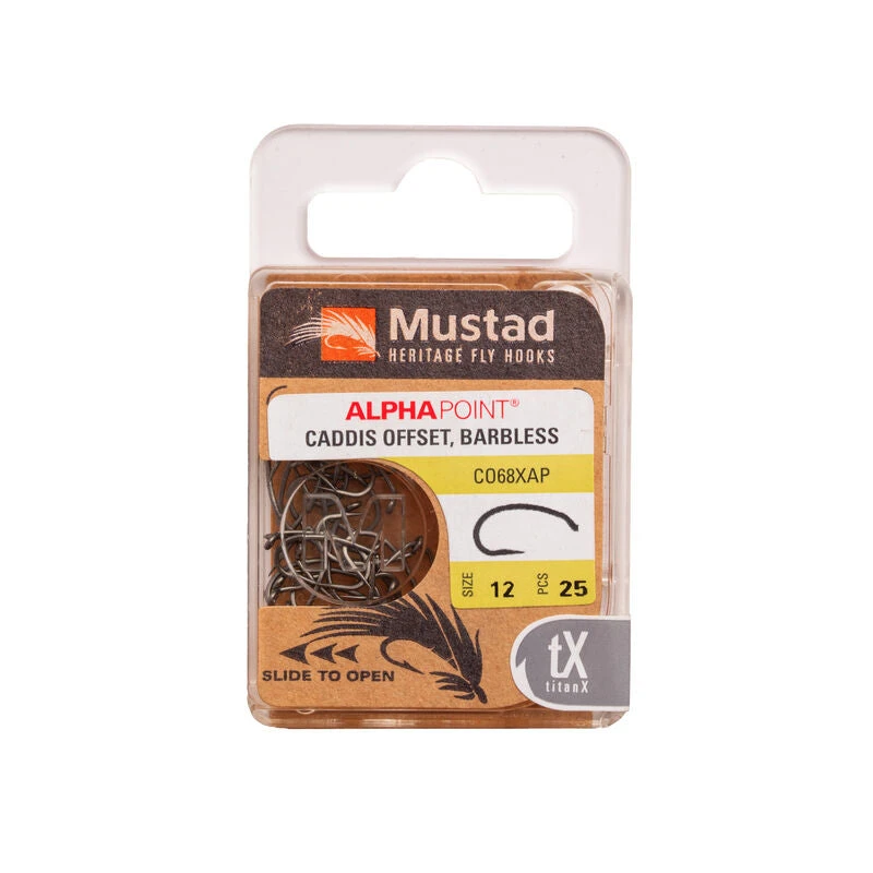 Hareline Mustad - Egg/Caddis Offset Barbless Hook CO68XAP 1 Hareline Mustad - Egg/Caddis Offset Barbless Hook CO68XAP