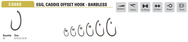 Hareline Mustad - Egg/Caddis Offset Barbless Hook CO68XAP 2 Hareline Mustad - Egg/Caddis Offset Barbless Hook CO68XAP - Image 2