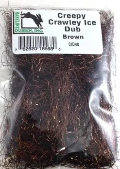 Hareline Creepy Crawley Ice Dub -Fishing Equipment Store Creepy Brown
