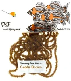 FNF 3mm Chewing Gum Worm Chenille 36 FNF 3mm Chewing Gum Worm Chenille -Fishing Equipment Store Gum Caddis Brown