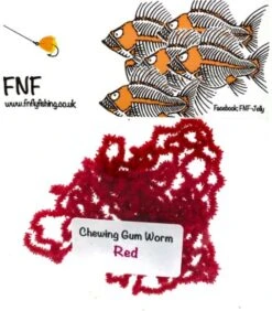 FNF 3mm Chewing Gum Worm Chenille 28 FNF 3mm Chewing Gum Worm Chenille -Fishing Equipment Store Gum Red