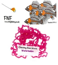 FNF 3mm Chewing Gum Worm Chenille 35 FNF 3mm Chewing Gum Worm Chenille -Fishing Equipment Store Gum Watermelon