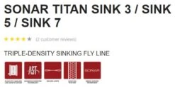 Scientific Anglers Sonar Titan Sink 3/Sink 5/Sink 7 Fly Line 6 Scientific Anglers Sonar Titan Sink 3/Sink 5/Sink 7 Fly Line -Fishing Equipment Store SonarTitan3.5.7Tech