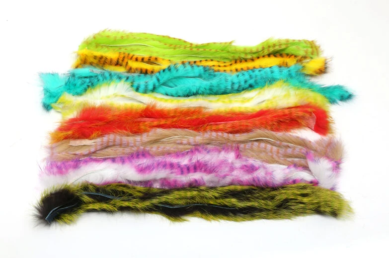 Hareline Barred Polychrome Rabbit Strips 1 Hareline Barred Polychrome Rabbit Strips