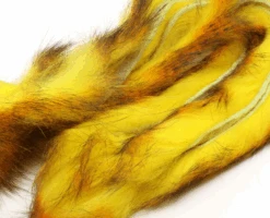 Hareline Polychrome Rabbit Strips -Fishing Equipment Store yellowgoldenorangeblack